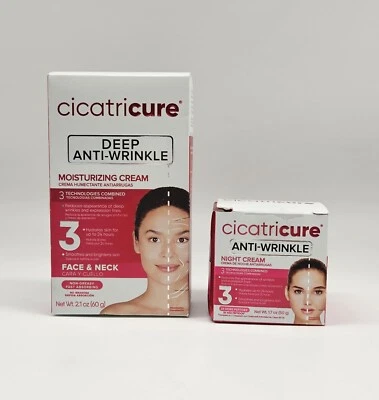 Crema hidratante profunda antiarrugas para rostro y cuello Cicatricure 2 piezas + crema de noche Foto 1 de 4