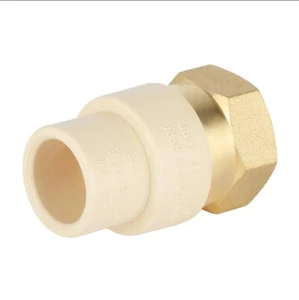 1 Pack EFIELD CPVC Fittings, 1/2"CPVC x1/2" Female Thread Brass Adapter,No Lead - Picture 1 of 5