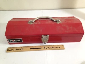 Vintage Homak Hip Roof Tombstone Toolbox Metal Shallow USA - Picture 1 of 6