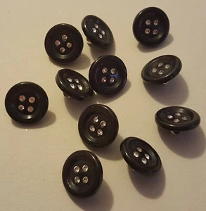 Navy & Rhinestone Buttons - 7/8" diameter - High Quality - Set of 11 - Picture 1 of 1