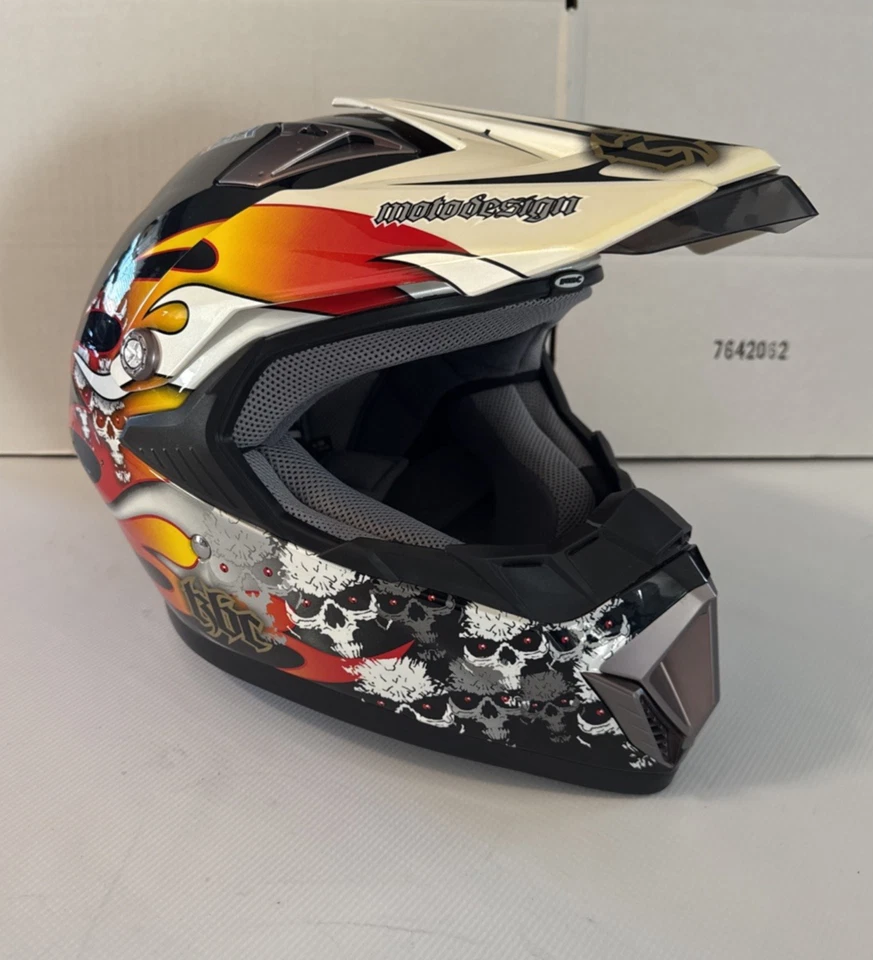 KBC MotoDesign Super X6 Skull Size XS 53-54cm  Dual Internal Vent System Helmet - Image 1 of 4