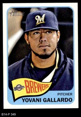 2014 Topps Heritage #349 Yovani Gallardo Brewers 8 - NM/MT - Image 1 of 2