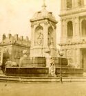 Paris France Fontaine St-Sulpice Fountain old Photo Stereo View 1870 StereoView