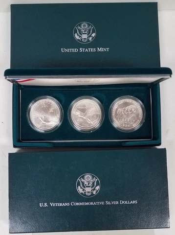 CS0394WVSBFP US MINT COMMEM 3 COIN YEAR 1994-W VETERANS MINT STATE SET FRESH PGP Cover