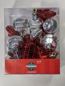 SMALL 1" HOLIDAY LIVING SHATTER RESISTANT CHRISTMAS ORNAMENTS NIB - Picture 1 of 5