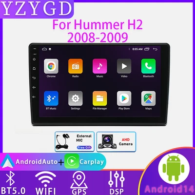 For 2008-2009 Hummer H2 GPS Carplay Radio Multimedia Stereo Android Screen Navi - Image 1 of 4