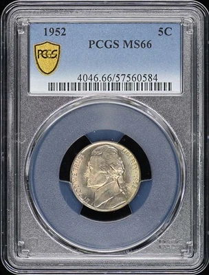 1952 5C Jefferson Nickel PCGS MS66 - Image 1 of 2