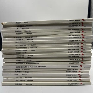 Values to Live By Set of 24 Books The Child's World Jane Moncure 1980s Vtg - Foto 1 di 12