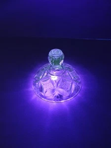 Vintage Glowing Glass 2.5 in Lid - Picture 1 of 6