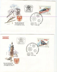 Austria Olympic Games Innsbruck 1976 2 FDC with 4 different cancels - Imagen 1 de 2