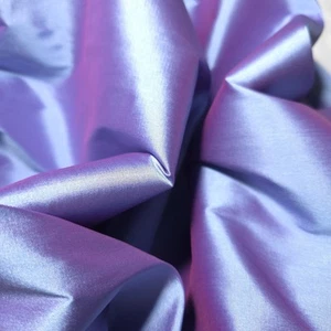 Periwinkle Pink Blue Light Weight Crisp Faux Silk Taffeta Fabric 58" By The Yard - Picture 1 of 9