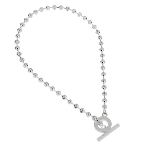 Collana Gucci in argento sterling con perline taglio diamante boule misura S 14"