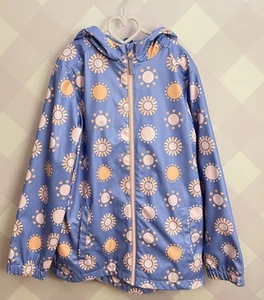 Cat & Jack Purple Polkadot Rain Jacket Hooded Lined Zipper Girls L - Picture 1 of 5