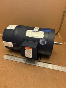 LEESON 110669.00 Brake Motor, 1/3 HP, 3 Ph, 60 Hz, 230/460 V, 1800 RPM C6T17NK1K - Picture 1 of 17