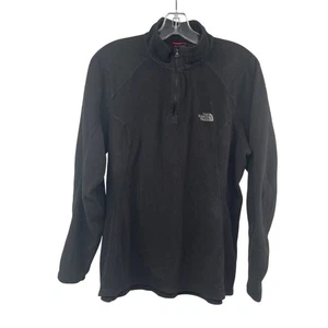 The North Face Womens 1/4 Zip Pullover Fleece Long Sleeve Black/Silver Size XL - Picture 1 of 9