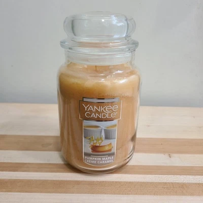 NEW Yankee Candle PUMPKIN MAPLE CREME CARAMEL Large Jar 22 Oz Housewarmer Wax - Image 1 of 4