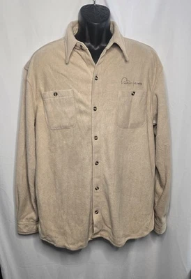  Ducks Unlimited Long Sleeve Shirt Men's L  Beige Fleece Thermal Button Up Hunt - Image 1 of 4