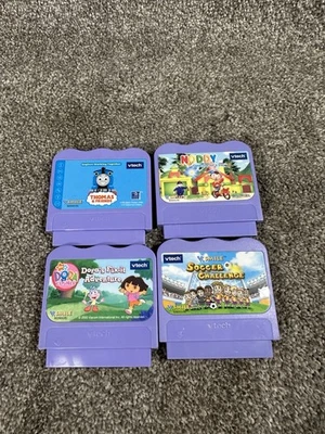 V TECH V.SMILE LOT Of 4 Game Cartridges Dora, Thomas & Friends, Noddy & Soccer - Image 1 of 4