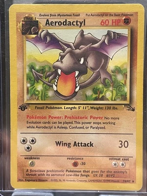 AERODACTYL #16/62 NON HOLO 1999 POKEMON FOSSIL 1ST EDITION MP (SEE PHOTOS) - Image 1 of 4