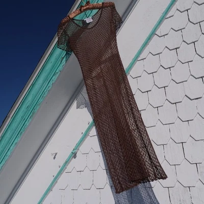 Vestido midi Lagerfeld marrón neto años 90 Foto 1 de 4