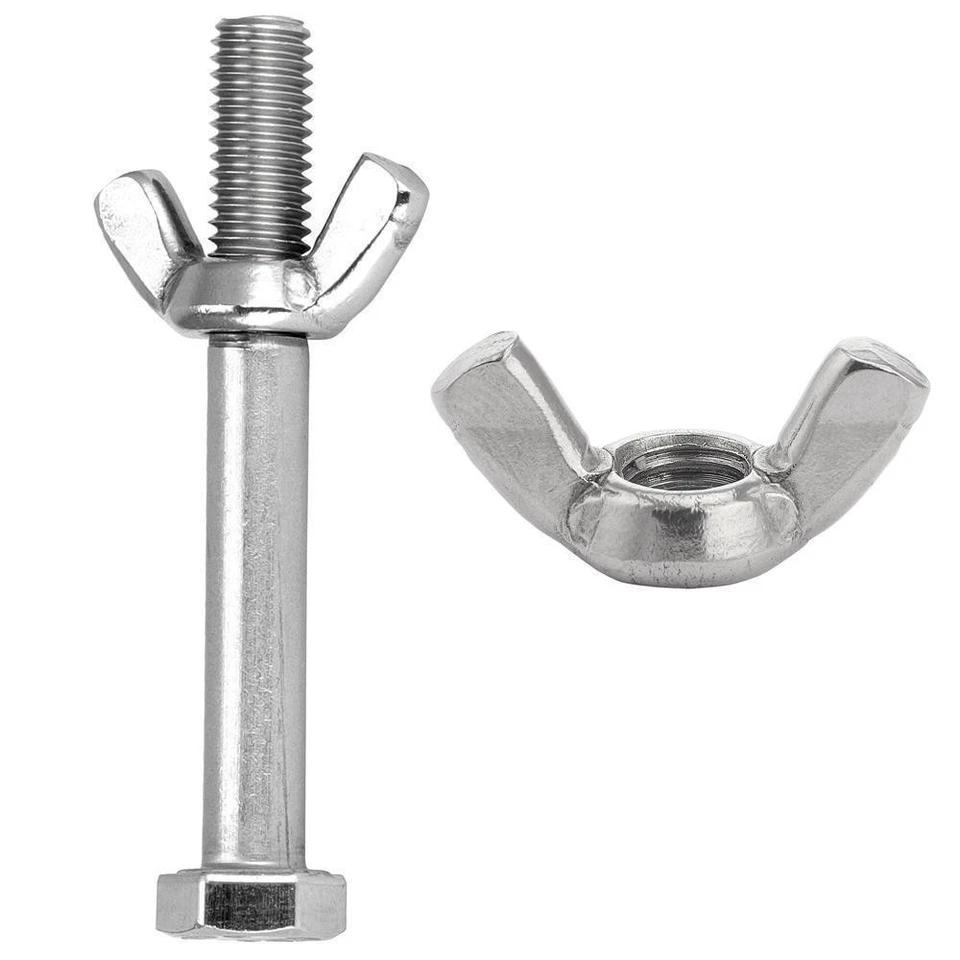 Flügelmuttern M8 mit Edelstahl A2 Sechskantschrauben mit Schaft DIN 931 Schraube - Bild 1 von 4