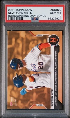NEW YORK METS 2021 TOPPS NOW ROAD TO OPENING DAY #ODB22 METS  PSA 10 💎 💎 💎 - Image 1 of 2