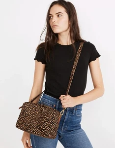 Madewell The Large Transport Dotted Calf Hair Camera Bag in Toffee Multi - Picture 1 of 13
