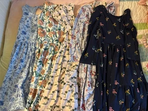 Used Janie and Jack Jersey Floral Dresses 3/4 Sleeve Every Day Dress Size 16 - Picture 1 of 9