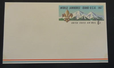 US Postal Card #UXC7, 6¢ World Jamboree, Idaho 1967, airmail - New (4062) - Image 1 of 2