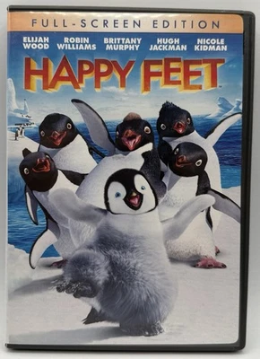 Happy Feet DVD Fullscreen Elijah Wood Robin Williams Nicole Kidman Hugh Jackman - Image 1 of 3