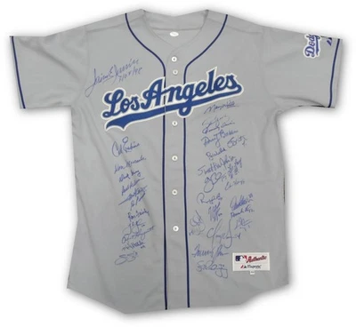 Erskine Newcombe Baker Davis Jansen Ellis Jarrin + Signed Dodgers Jersey W/ COA - Image 1 of 4