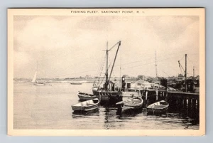 Sakonnet RI-Rhode Island Fishing Fleet  Vintage Souvenir Postcard - Picture 1 of 2