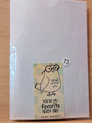 Unity Stamps 73 Nerdy Bird Red Rubber Cling Stamp - Image 1 of 2