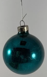 Old Vintage Antique Xmas Christmas Holiday Ornament Decoration-Blue/green Ball - Picture 1 of 6