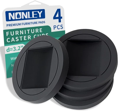 NONLEY Bed Stoppers Furniture Stopper, 4 Pack Non Slip Rubber Wheel Stopp