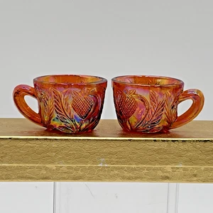 Mosser Miniatur Ringelblume Karneval Glas Bowle Tassen Erdbeere Muster 2er Set - Bild 1 von 16