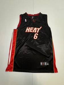 LeBron James 6 Miami Heat NBA Adidas Mens Jersey Black Red Sleeveless Sz 56 2XL - Picture 1 of 10
