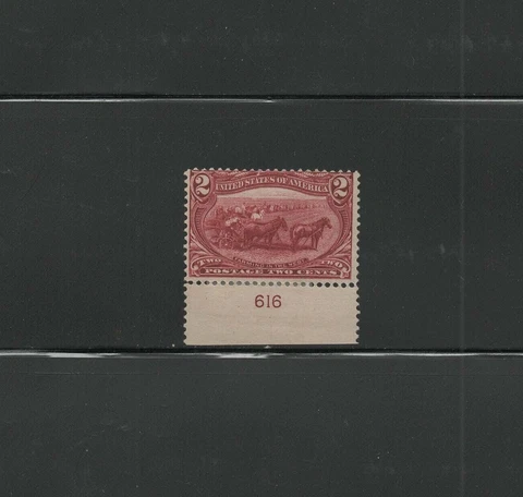 Stamps USA, 2 Cent. Trans Mississippi MH and plate number Cover