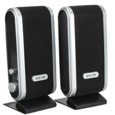 Kompakt Mini Stereo PC Lautsprecher USB 2.0 Paar Boxen Computer Laptop Schwarz - Bild 1 von 4