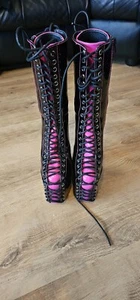Doll Kill Hustler Star Behavior Platform Pink And Black Us 5 Uk2/3 - Picture 1 of 18