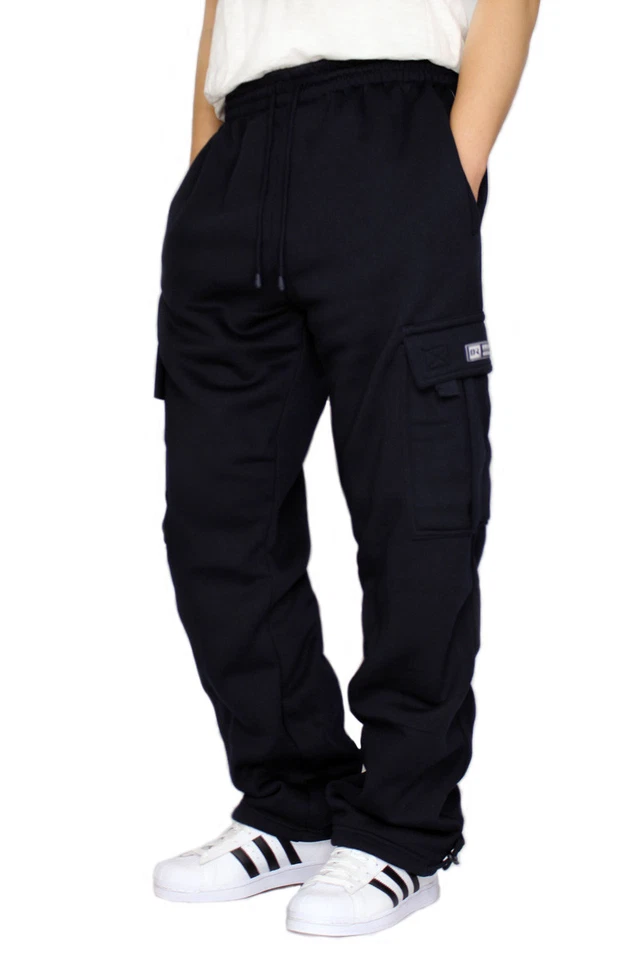DREAM USA MEN'S FLEECE CARGO SWEATPANTS HEAVYWEIGHT S-5XL 7 COLORS - Image 1 of 1