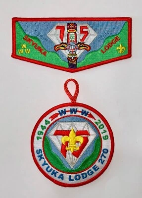 BSA OA LODGE 270 SKYUKA S-83 FLAP PATCH & DANGLE - 75th ANN,PALMETTO COUNCIL,NEW - Image 1 of 4