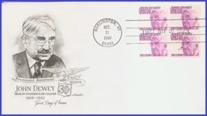 USA3 #1291 U/A ARTMASTER FDC BL4 John Dewey - Imagen 1 de 1