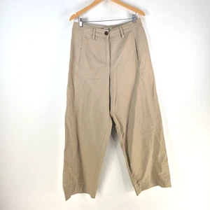 RM Williams womens chino pants 14 beige wide leg high rise cotton linen 113142 - Picture 1 of 14