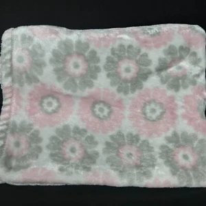 Baby Starters Pink and Gray Flowers Blanket Silky Soft Fleece 30 x 40 Lovey - Picture 1 of 3