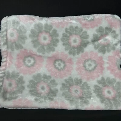 Manta de flores rosa y grises Baby Starters polar suave sedoso 30 x 40 Lovey Foto 1 de 3