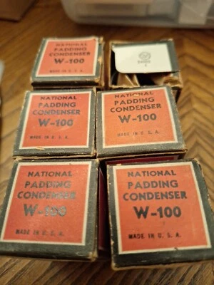 6 condensadores National Padding capacitor variável W-100 - Imagem 1 de 3