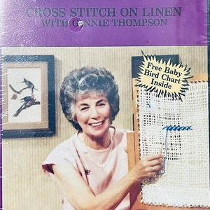 NEW Cross Stitch on Linen VHS Connie Thompson Crafts How To Library - Picture 1 of 4