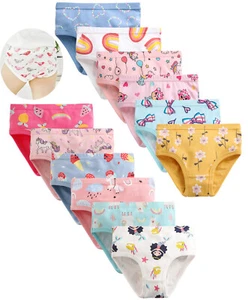 6-Pack Kids Little Girls' Soft 100% Cotton Underwear baby Briefs Panties 2-10T - Picture 1 of 38