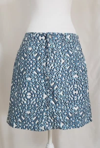 Croft & Barrow  Stretch Blue&White Paisley Skort Size 10 Front&Back Pockets NWOT - Picture 1 of 10